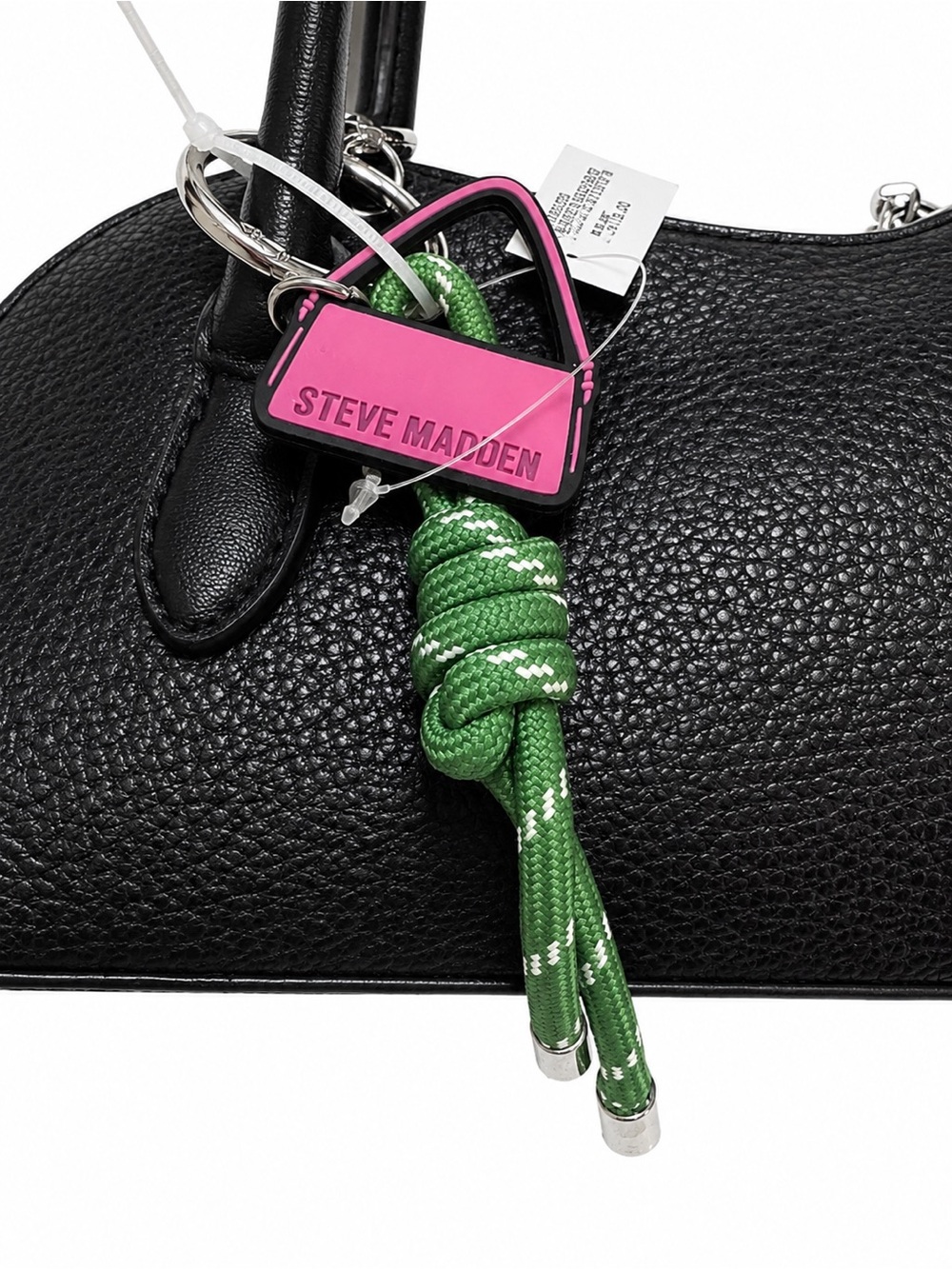 Steve Madden Black Shoulder Bag BNWT w/ Original Charm - Picture 4 of 15